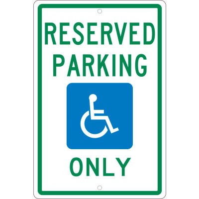 NMC TMS318H Traffic Sign, Reserved Parking Michigan, 18" X 12", White