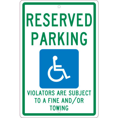 NMC TMS325H Traffic Sign, Reserved Parking New Mexico, 18" X 12", White