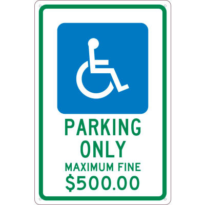 NMC TMS331G Traffic Sign, Reserved Parking Ohio, 18" X 12", White