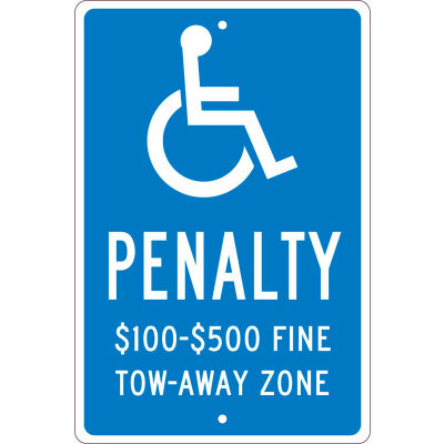 NMC TMS338H Traffic Sign, Reserved Parking Virginia, 18" X 12", Blue