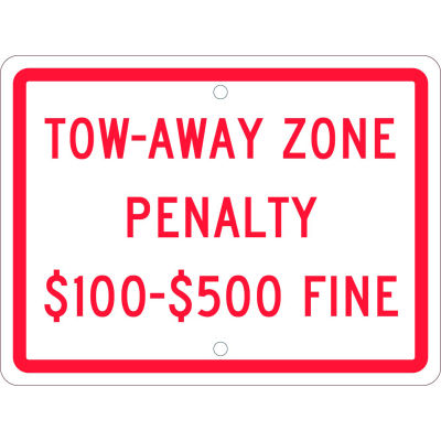 NMC TMS339H Traffic Sign, Virginia Tow Away Zone Penalty, 9" X 12", White