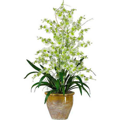 Nearly Natural Triple Dancing Lady Silk Flower Arrangement, Green