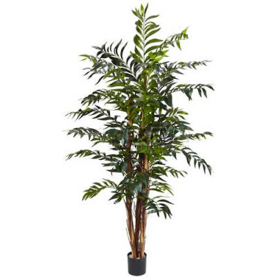 Nearly Natural 5' Bamboo Palm Silk Tree, Green