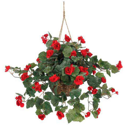 Nearly Natural Begonia Hanging Basket