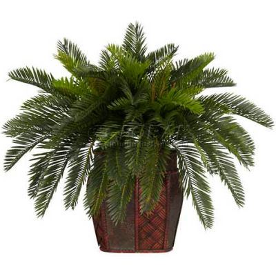 Nearly Natural Double Cycas with Vase Silk Plant