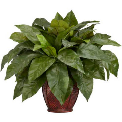 Nearly Natural Birdsnest Fern with Decorative Vase Silk Plant