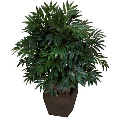 Nearly Natural Double Bamboo Palm with Decorative Planter Silk Plant