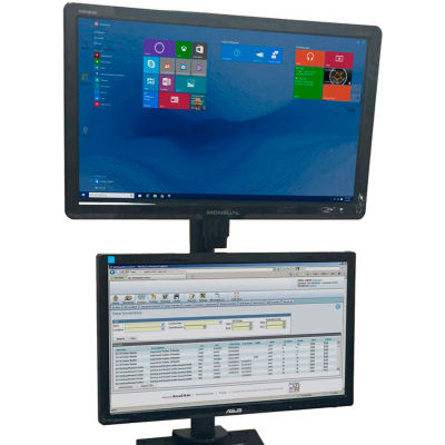 Newcastle Systems Post Mount Dual Up/Down Monitor Holder For NB, PC & EC Series Workstations