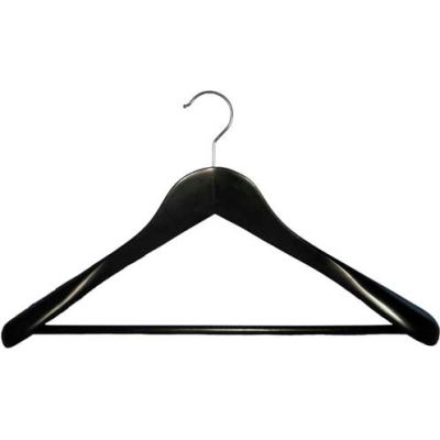 NAHANCO 2007-18B Suit Hanger-Executive Flare, 17"L, Wood-BK, Pkg Qty 25