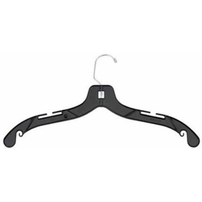 NAHANCO 2507 Dress Hanger-Medium Weight, 17"L, Plastic-BK, Pkg Qty 100