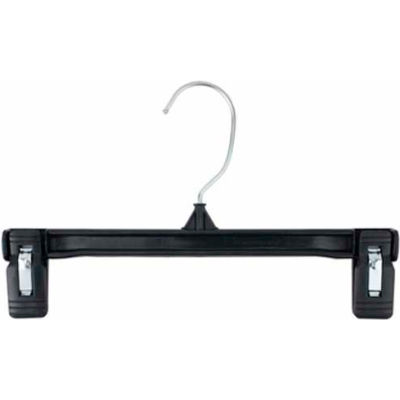 NAHANCO 6212B Skirt/Slack Hanger-Pinch Grip W/Soft Pads, 12"L, Plastic-BK, Pkg Qty 200