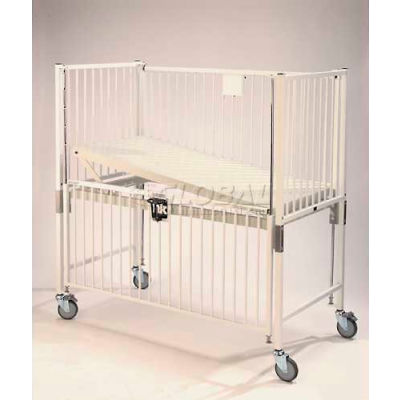 NK Medical Infant Standard Crib E1970CLT, 30"W x 44"L x 61"H, Trend Deck with Plexi End, Epoxy