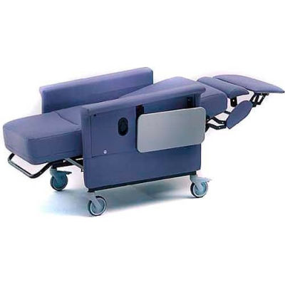 NK Medical Recliner with Infinite Recline, 5" Casters, Push Bar & Side Table, Gray