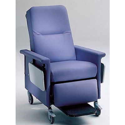 NK Medical Recliner, 5" Casters, Push Bar & Side Table, Tea Rose