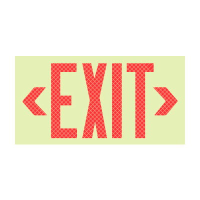 Glo-Brite Exit - Red Redlective Frameless