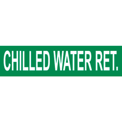 Pressure-Sensitive Pipe Marker - Chilled Water Return, Pack Of 25