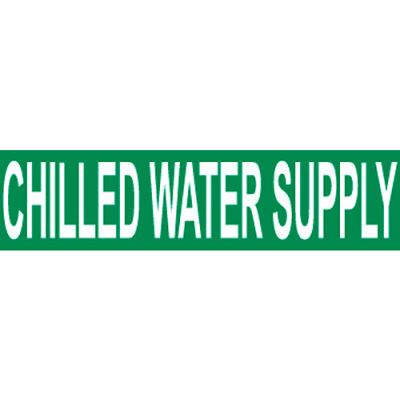 Pressure-Sensitive Pipe Marker - Chilled Water Supply, Pack Of 25