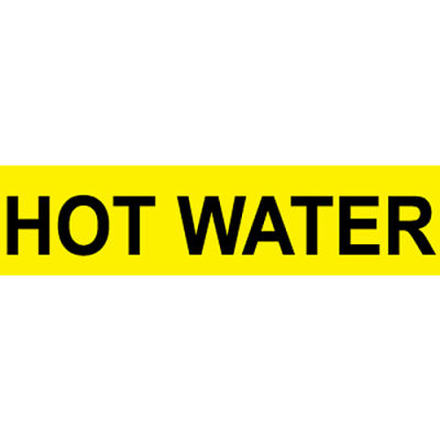 Pressure-Sensitive Pipe Marker - Hot Water, Pack Of 25