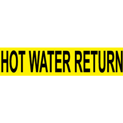 Pressure-Sensitive Pipe Marker - Hot Water Return, Pack Of 25