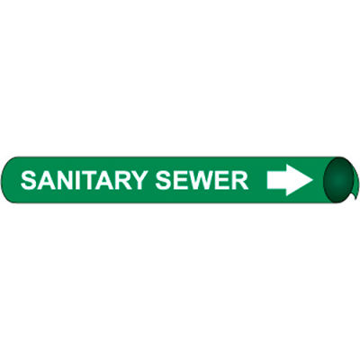 Precoiled and Strap-on Pipe Marker - Sanitary Sewer