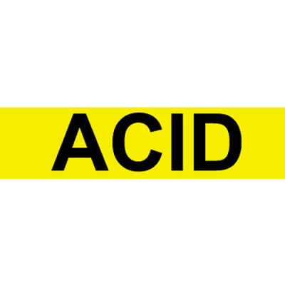 Pressure-Sensitive Pipe Marker - Acid, Pack Of 25