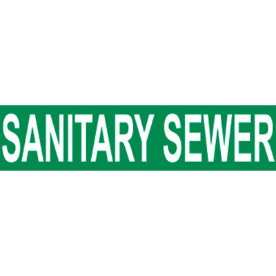 Pressure-Sensitive Pipe Marker - Sanitary Sewer, Pack Of 25