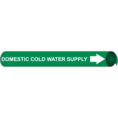 Precoiled and Strap-on Pipe Marker - Domestic Cold Water Supply