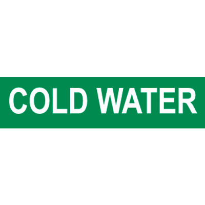 Pressure-Sensitive Pipe Marker - Cold Water, Pack Of 25