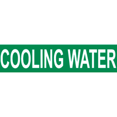 Pressure-Sensitive Pipe Marker - Cooling Water, Pack Of 25