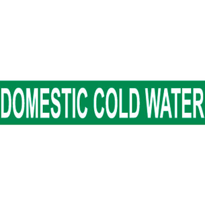 Pressure-Sensitive Pipe Marker - Domestic Cold Water, Pack Of 25