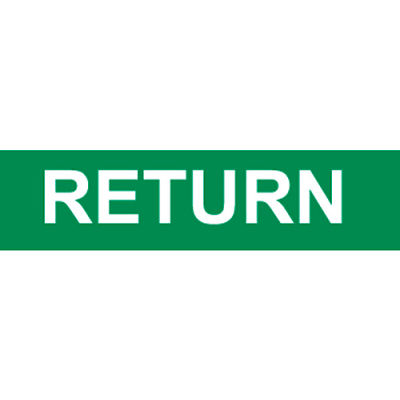 Pressure-Sensitive Pipe Marker - Return, Pack Of 25
