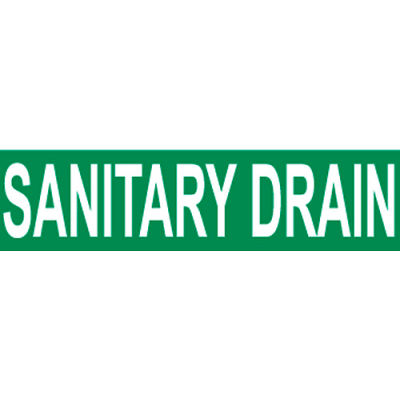 Pressure-Sensitive Pipe Marker - Sanitary Drain, Pack Of 25