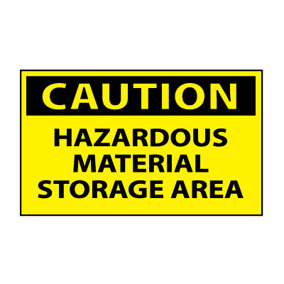 Machine Labels - Caution Hazardous Material Storage Area