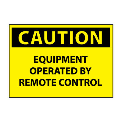Machine Labels - Caution Equipment Operated By Remote Control