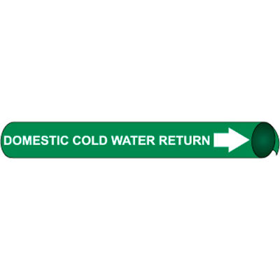 Precoiled and Strap-on Pipe Marker - Domestic Cold Water Return