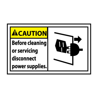 Graphic Machine Labels - Caution Before Cleaning Or Servicing Disconnect Power