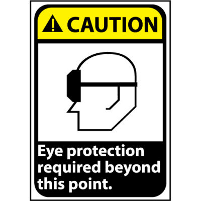 Caution Sign 14x10 Rigid Plastic - Eye Protection Required