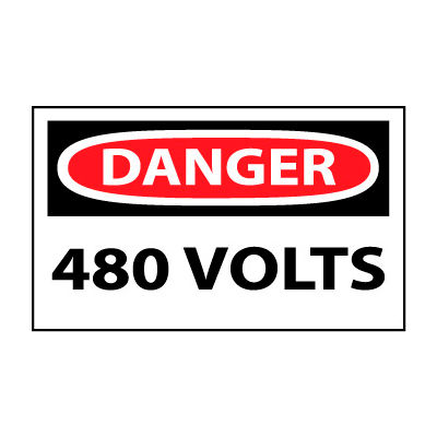 Machine Labels - Danger 480 Volts