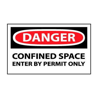 Machine Labels - Danger Confined Space Enter By Permit