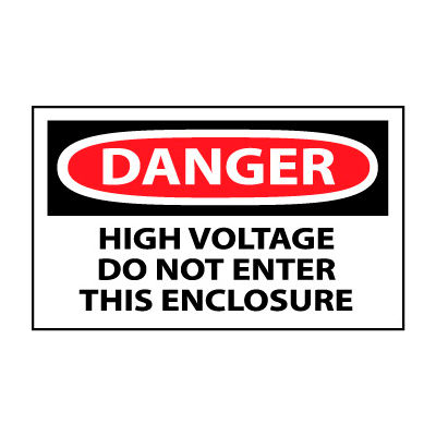 Machine Labels - Danger High Voltage Do Not Enter This Enclosure