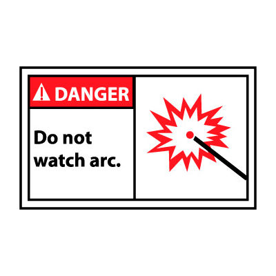 Graphic Machine Labels - Danger Do Not Watch Arc