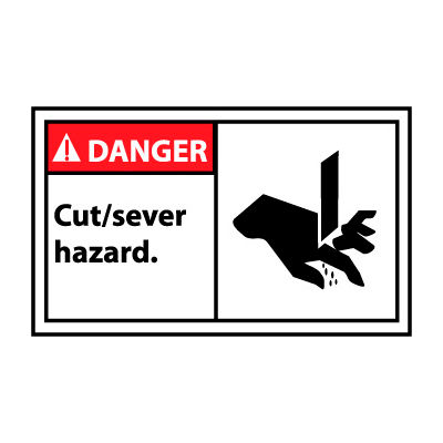 Graphic Machine Labels - Danger Cut/Sever Hazard