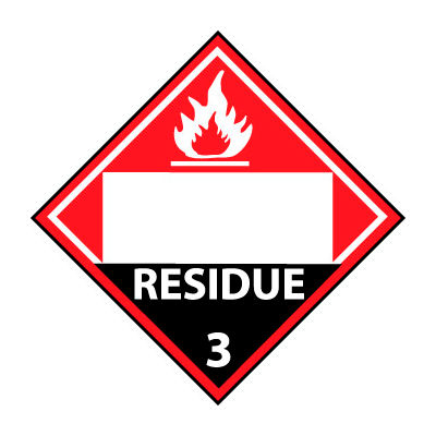DOT Placard - Residue 3 Blank