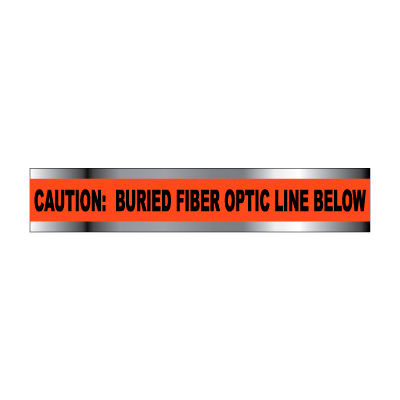 Detectable Underground Warning Tape - Caution Buried Fiber Optic Line - 3"W