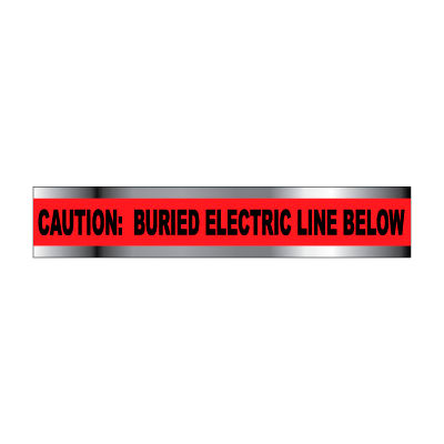 Detectable Underground Warning Tape - Caution Buried Electric Line Below - 3"W