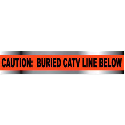 Detectable Underground Warning Tape - Caution Buried CATV Line Below - 6"W