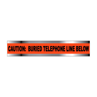 Detectable Underground Warning Tape - Caution Buried Telephone Line Below - 6"W