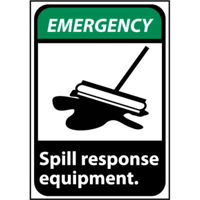 Emergency Sign 10x7 Rigid Plastic - Spill Response Equipment