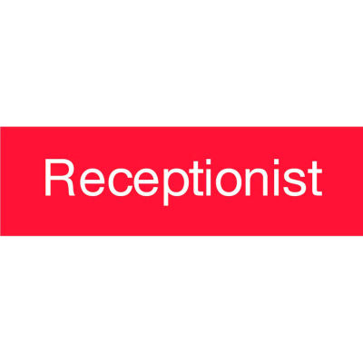 Engraved Sign - Receptionist - Red
