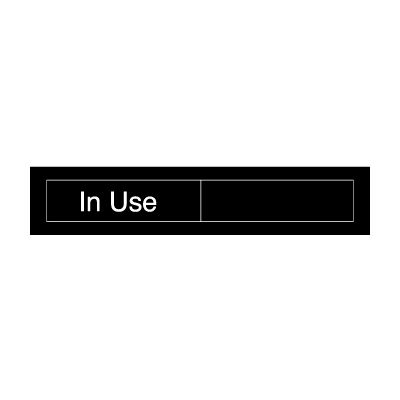 Engraved Occupancy Sign - In Use Vacant - Black